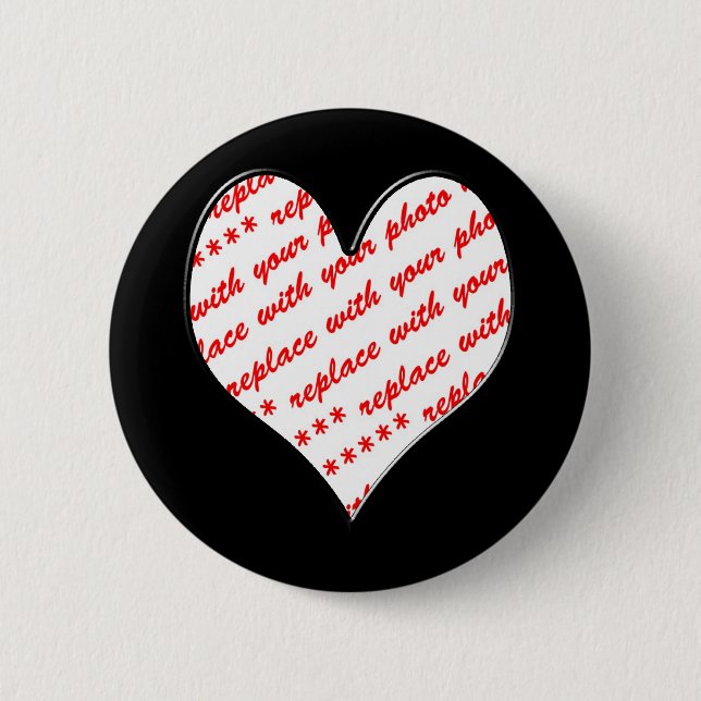 Valentine Photo Frame 6 Cm Round Badge (Front)