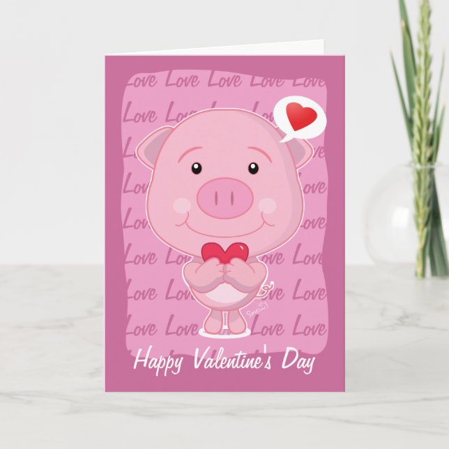 Valentine pig Card (Front)