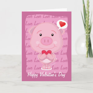 Valentine pig Card