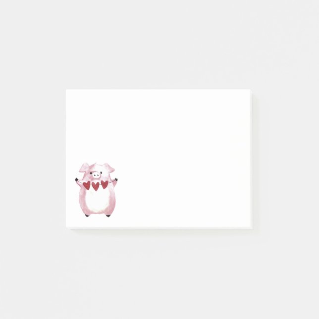 Valentine Pig Post-it Notes (Front)