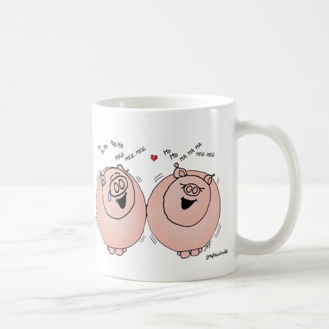 Valentine Pigs Laughing! Coffee Mug (Right)