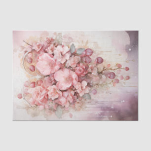 Valentine Pink and Red Hearts Flowers Bouquet Tissue Paper