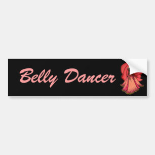 Valentine Pink Belly Dancer Bumper Sticker
