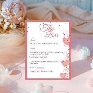 Valentine Pink Heart bridal shower Signature drink Pedestal Sign