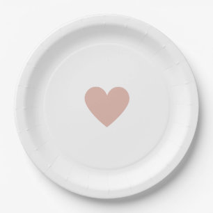 Valentine Pink Heart Paper Plate