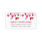 Valentine Pink Hearts Return Address