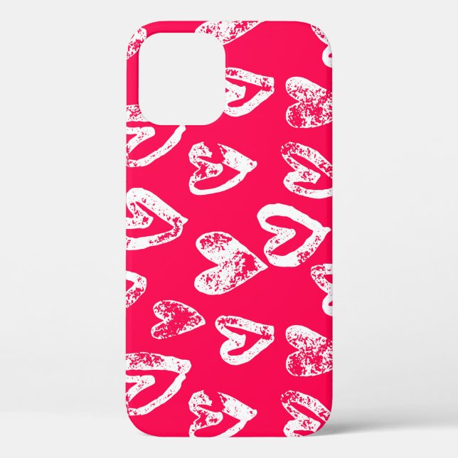 Valentine Pink Hearts: Sketch Background Case-Mate iPhone Case (Back)