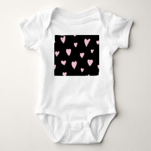 Valentine Pink Hearts: Vintage Love. Baby Bodysuit