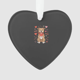 Valentine Pitbull Dog XOXO Love Design Ornament