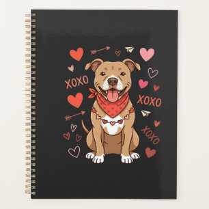 Valentine Pitbull Dog XOXO Love Design Planner