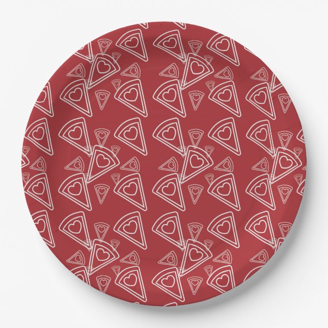 Valentine Pizza Party paper goods Paper Plate (Front)