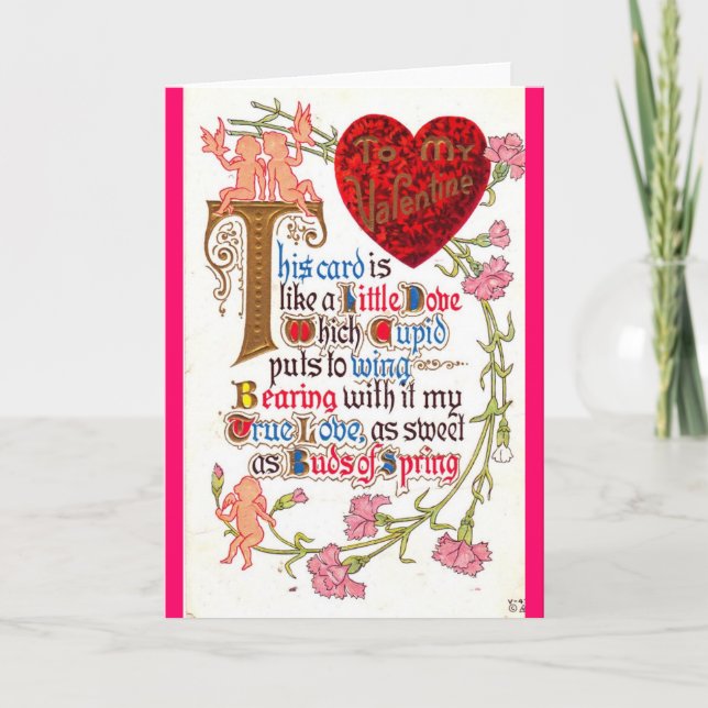 Valentine poem holiday card (Front)