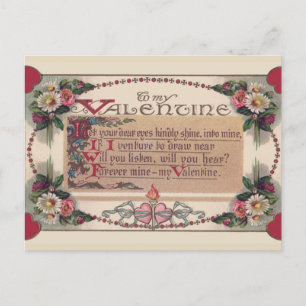 Valentine Poem Holiday Postcard