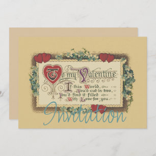Valentine Poem With Hearts Invitation