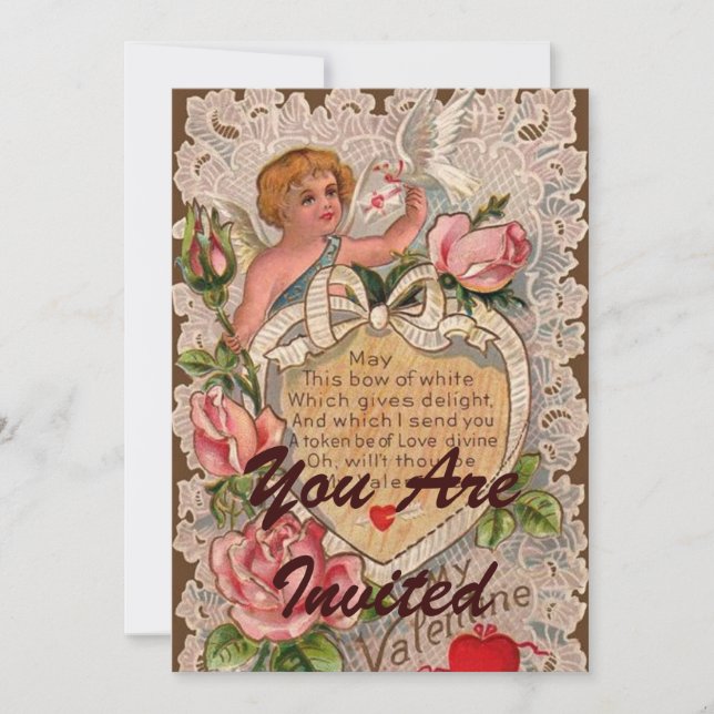 Valentine Poem With Lace Invitation (Front)