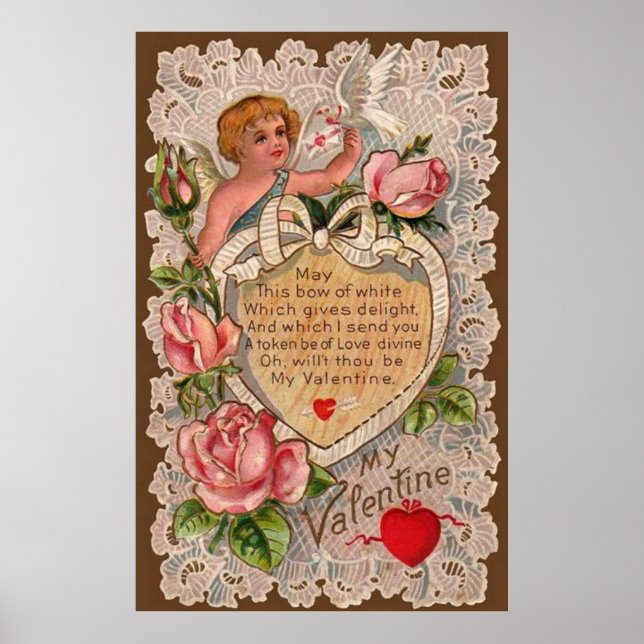 Valentine Poem With Lace Poster (Front)