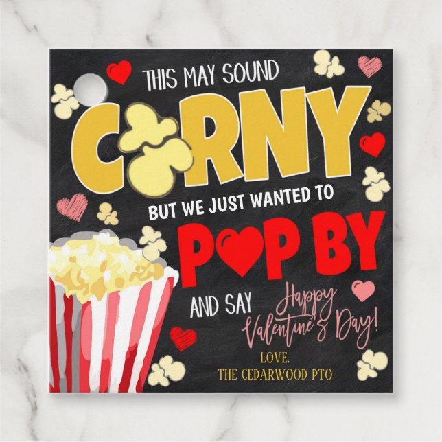 Valentine Popcorn Gift Tag (Front)