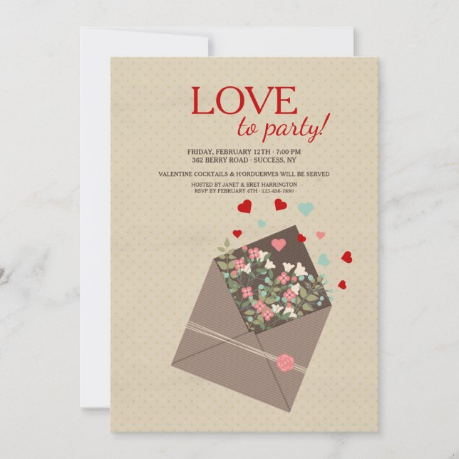 Valentine Posies Invitation (Front)