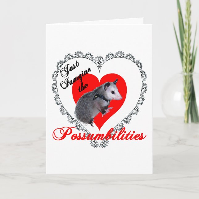 Valentine Possum Holiday Card (Front)