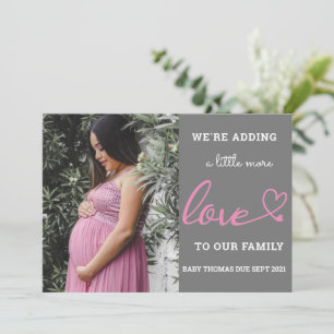 Valentine pregnancy baby announcement pink heart