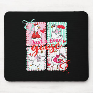 Valentine Preppy Just A Love Goose Cute Heart Coqu Mouse Mat