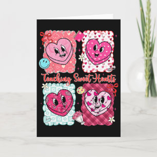 Valentine Preppy Teaching Sweet Hearts Teachers Me Card