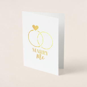 VALENTINE PROPOSAL , Foil Wedding Rings Card