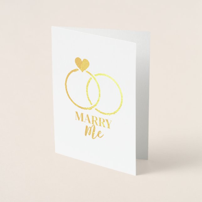 VALENTINE PROPOSAL , Foil Wedding Rings Card (Front)