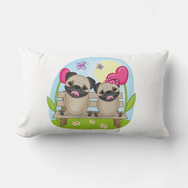 Valentine Pug 2016 Lumbar Cushion (Front)
