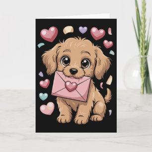 Valentine Puppy Heart Letter Floating Joyful Roman Card