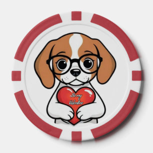 Valentine Puppy Poker Chips