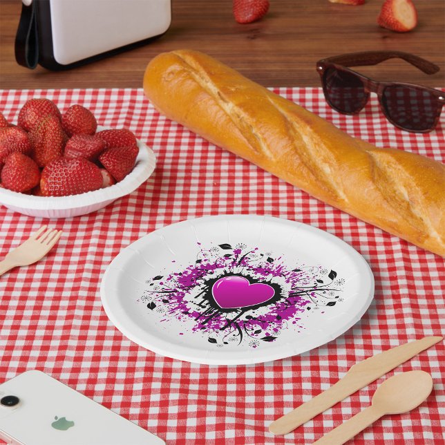 Valentine Purple Heart Paper Plate (Creator Uploaded)