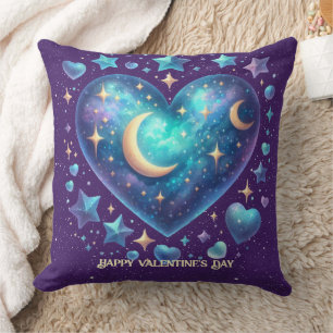 Valentine Purple Heart Stars Constellations Cushion