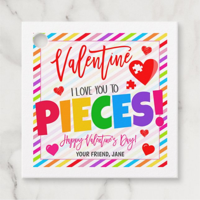 Valentine Puzzle Gift Tag (Front)