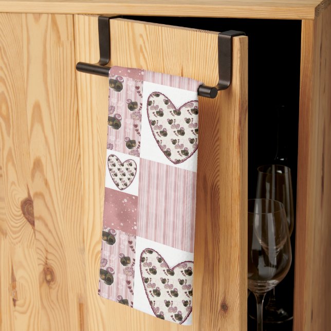 Valentine Quilt Kitchen Towels (Thirds Fold)
