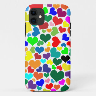 valentine rainbow hearts iPhone 11 case