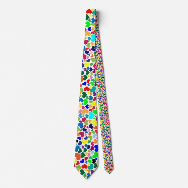 valentine rainbow hearts menswear mens neck tie (Front)