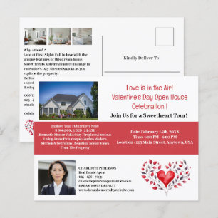 Valentine Real Estate Open House Invitation Postcard