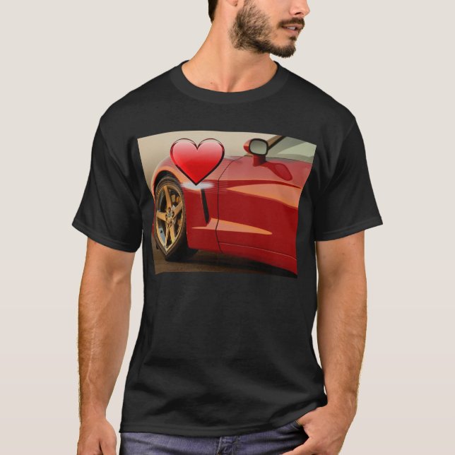 Valentine Red Corvette T-Shirt (Front)