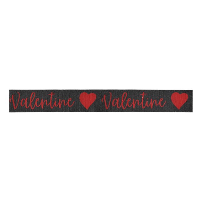 Valentine Red Glitter Grosgrain Ribbon (Front)