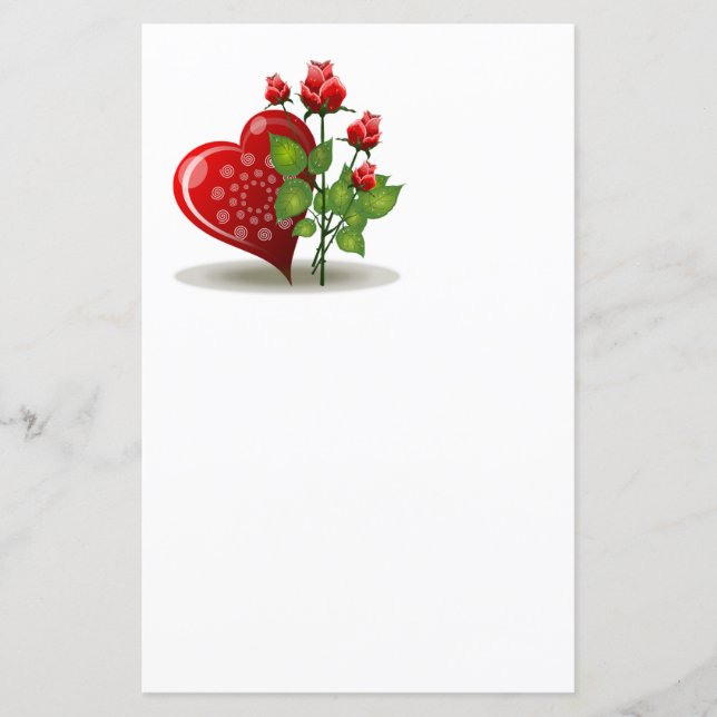 VALENTINE RED  HEART AND RED ROSES (Front)