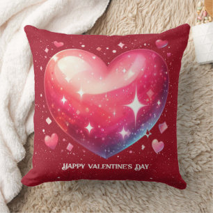 Valentine Red Heart Stars  Cushion