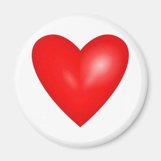Valentine Red Heart Wedding Magnet (Front)