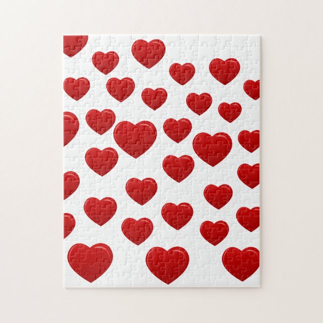 valentine red hearts  jigsaw puzzle (Vertical)