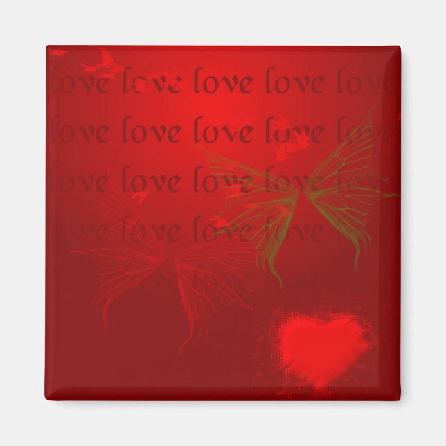 Valentine Red Hearts Magnet (Front)