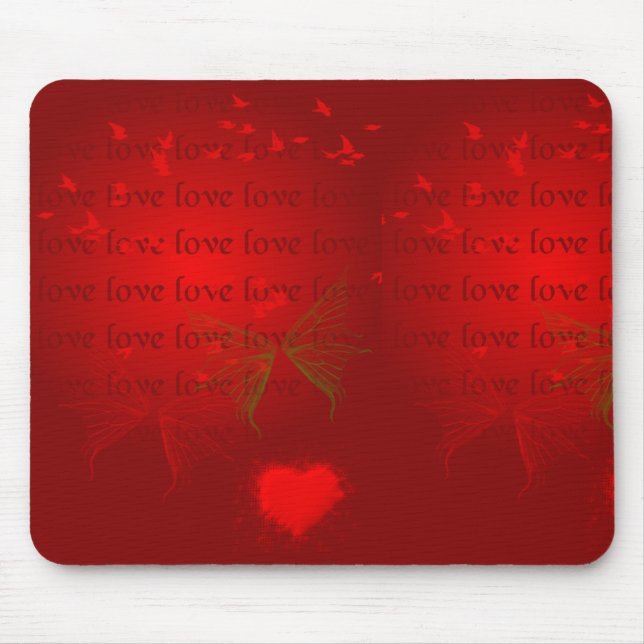 Valentine Red Hearts Mouse Mat (Front)