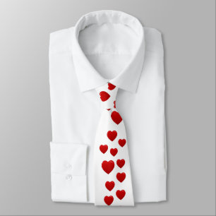 valentine red hearts tie