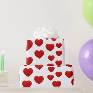valentine red hearts wrapping paper
