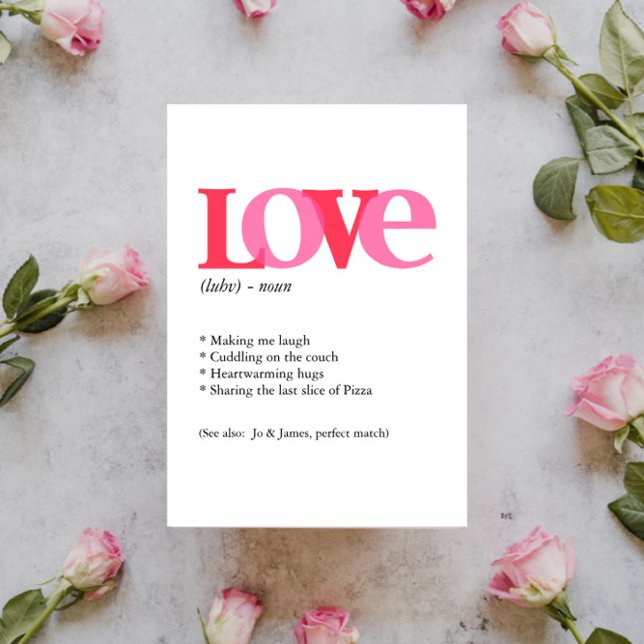 Valentine Red & Pink Love Typography Holiday Card (Creator Uploaded)