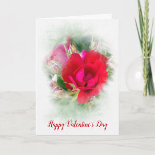 Valentine Red Rose  Card